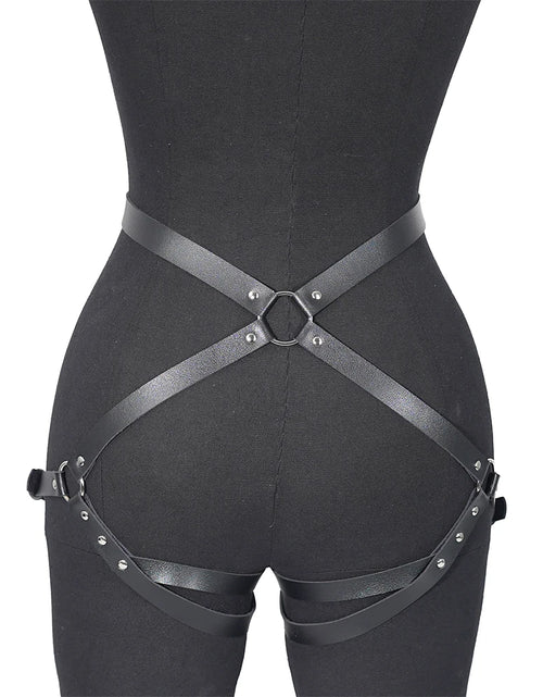 Load image into Gallery viewer, Women Sexy Leg Harness Pu Leather Lingerie Bdms Bondage Thigh Garter Belt Gothic Fetish Clothing Exotic Accessories
